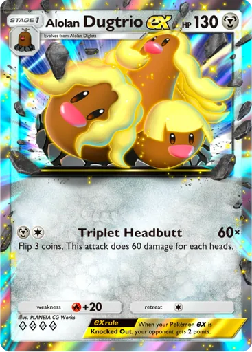 Alolan Dugtrio card art