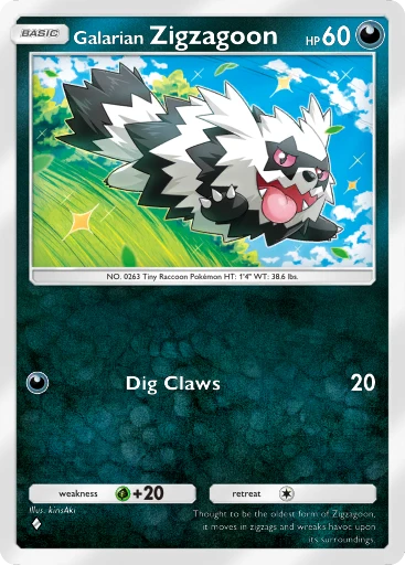 Galarian Zigzagoon card art
