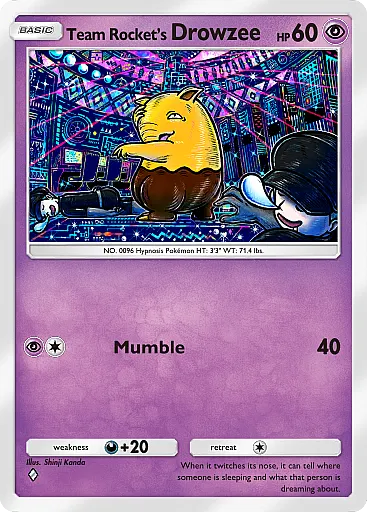Team Rocket's Drowzee card art